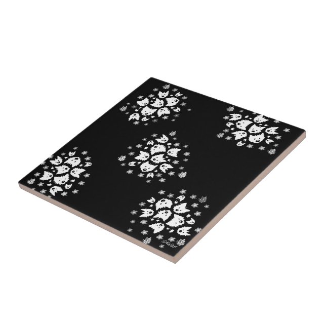 Westie Bouquet Tile (Side)