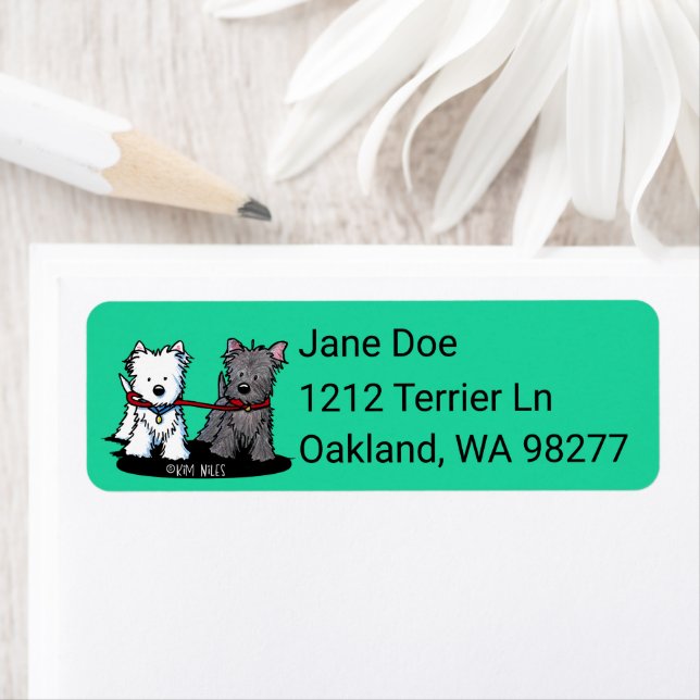 Westie & Cairn Return Address Label (Insitu)