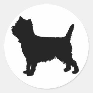 Westie/ Cairn Terrier Silhouette Classic Round Sticker