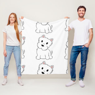 westie cartoon fleece blanket