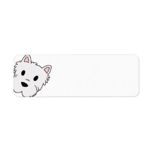 westie cartoon head return address label