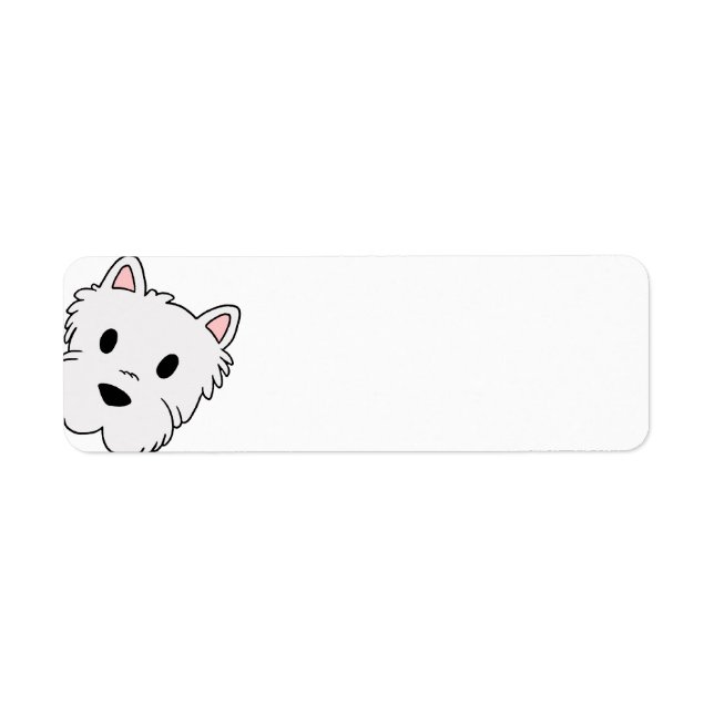 westie cartoon head return address label (Front)