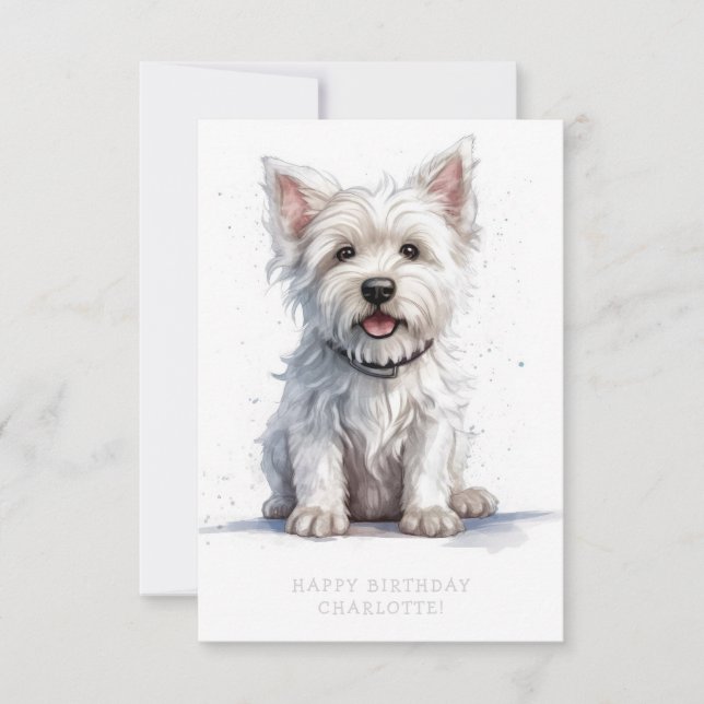 Westie Cheeky Cute Birthday Card Personalize (Front)