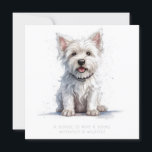 Westie Cheeky Cute Greeting Card Personalize<br><div class="desc">Featuring a gorgeous cheeky Westie, with a cute button nose. Hand-painted in soft shades of white, beige, pinks, blues, with a touch of gray. Great for giving to Westie-loving family and friends. This simplistic stationery, is modern elegant and classy, with a simple touch. The reverse of the card displays matching...</div>
