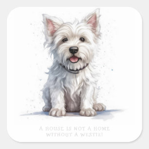 Westie Cheeky Cute Personalised Label Sticker