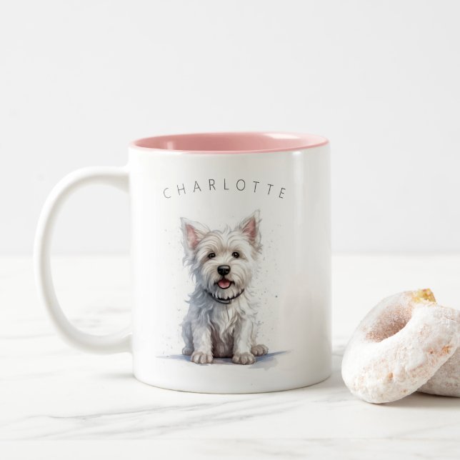 Westie Cheeky Cute Personalized Gift Mug (With Donut)