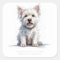 Westie Cheeky Cute Personalized Label Sticker