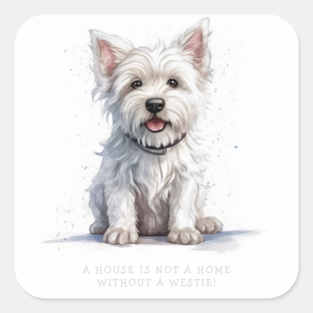 Westie Cheeky Cute Personalized Label Sticker (Front)