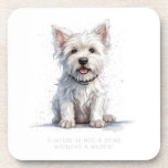 Westie Cheeky Cute Westie Lovers Coasters<br><div class="desc">Featuring a gorgeous cheeky Westie, with a cute button nose. Hand-painted in soft shades of white, beige, pinks, blues, with a touch of gray. Great for giving to Westie-loving family and friends. This simplistic product, is modern elegant and classy, with a simple touch. Create a coordinating theme for your memorable...</div>