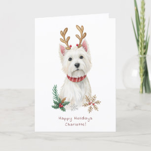 Westie Cheeky Dog Cute Christmas Greeting Card