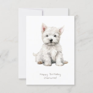 Westie Cheeky Puppy Cute Birthday Card Personalise