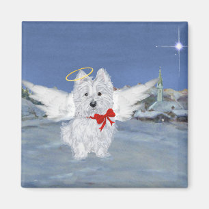 Westie Christmas Angel Magnet