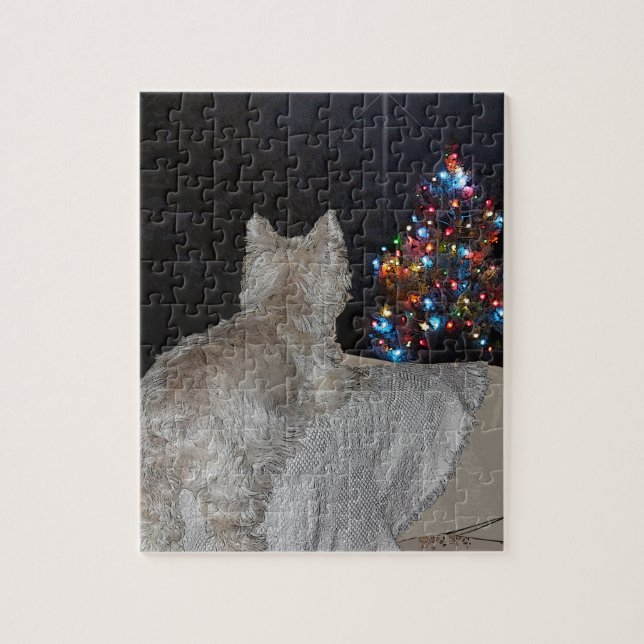 WESTIE CHRISTMAS AWE JIGSAW PUZZLE (Vertical)