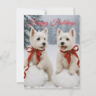 Westie Christmas Card - Holiday Card