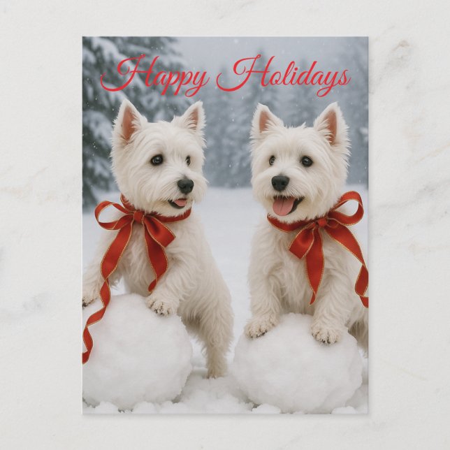 Westie Christmas Card - Holiday Card (Front)