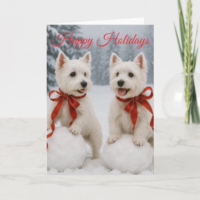 Westie Christmas Card - Holiday Card (Front)
