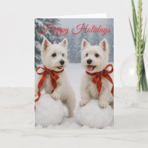 Westie Christmas Card - Holiday Card