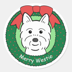 Westie Christmas Classic Round Sticker