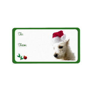 Westie Christmas Gift Tag Stickers