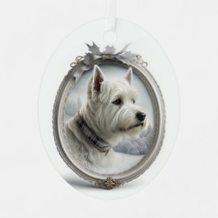 Westie Christmas Metal Tree Decoration