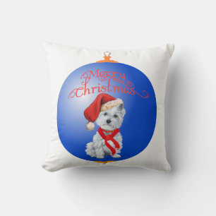 Westie Christmas Ornament Cushion