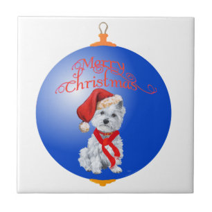 Westie Christmas Ornament Tile