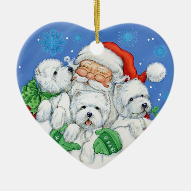 Westie Christmas Ornament "XOXO" by Borgo (Front)