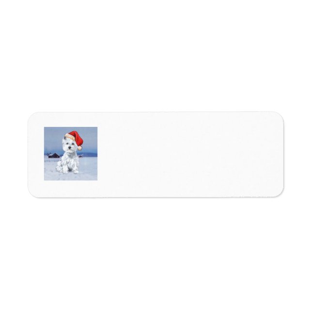 Westie Christmas Return Address Label (Front)