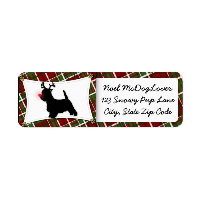 Westie Christmas Return Address Label (Front)