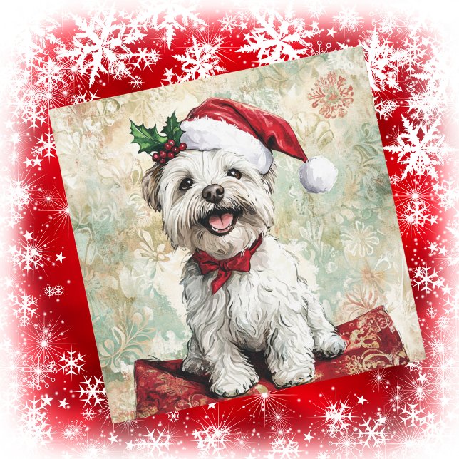 Westie Christmas Santa Hat Holiday Card (Creator Uploaded)