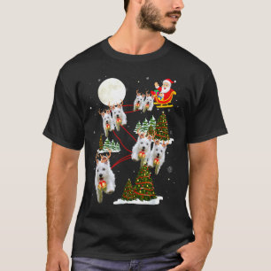 Westie Christmas Tree Westie Santa Hat Lights Xmas T-Shirt