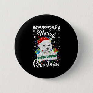 Westie Christmas West Highland White Terrier Xmas 6 Cm Round Badge