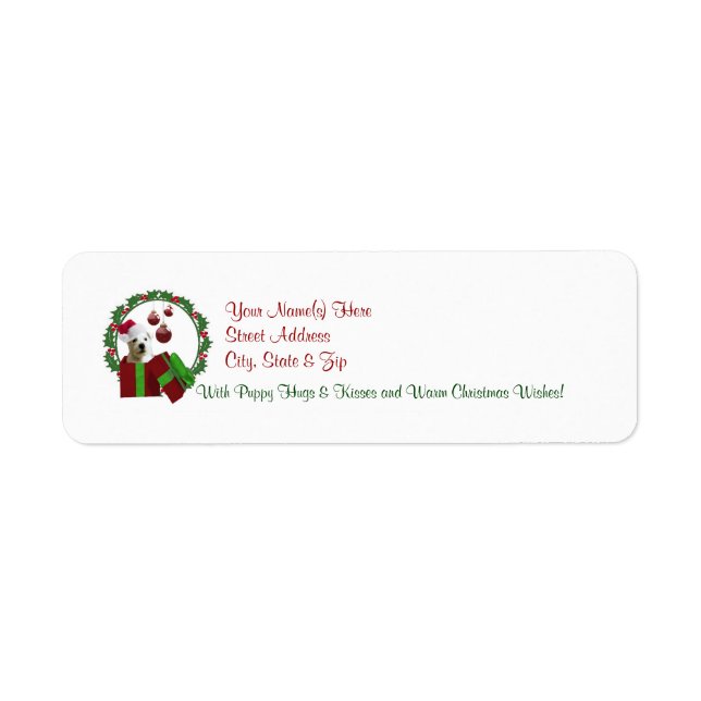 Westie Christmas Wishes Return Address Labels (Front)