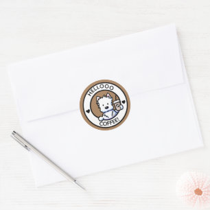 Westie Coffee KiniArt Stickers