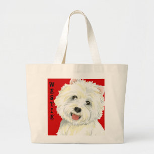 Westie Colour Block Large Tote Bag