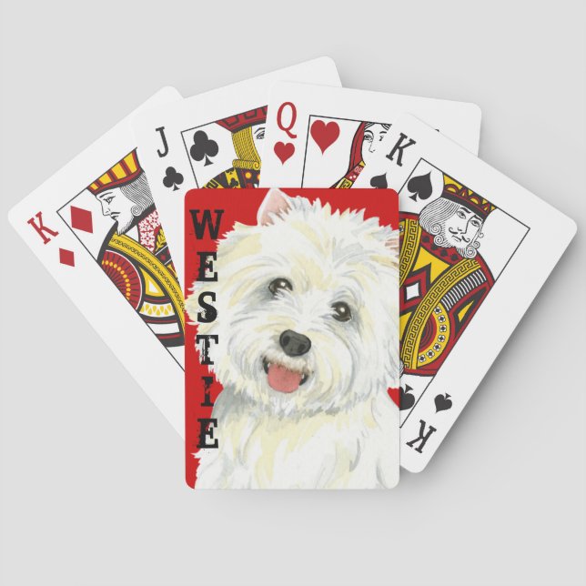 Westie Colour Block Playing Cards (Back)