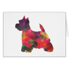 Westie Colourful Geometric Pattern Silhouette Card