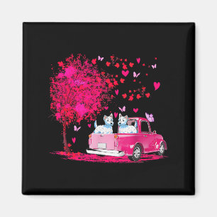 Westie Couple Truck Happy Valentines Day Gifts  Magnet
