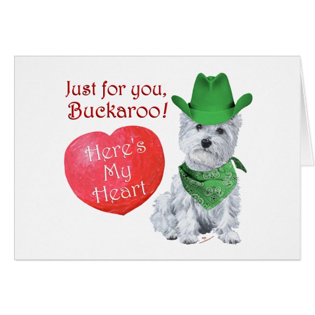 Westie Cowboy Valentine (Front Horizontal)
