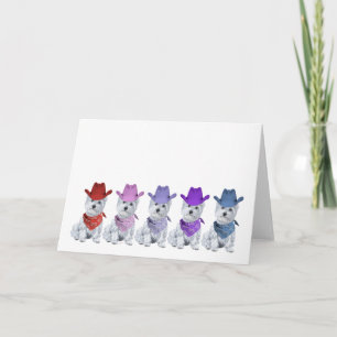 Westie Cowboys All in a Line Card