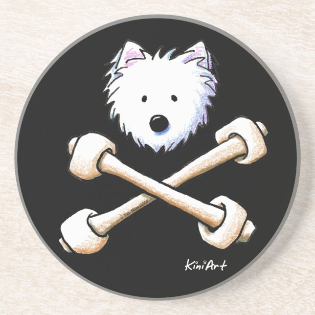Westie & Crossbones Coaster (Front)