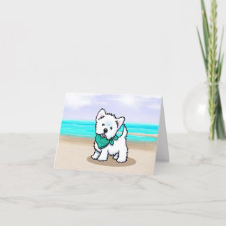 Westie Cutieface Beach Note Card