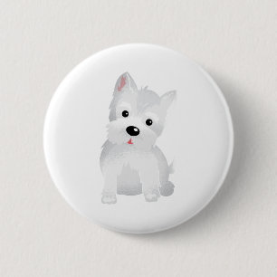 Westie dog 6 cm round badge