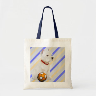 Westie Dog and Ball Art Gifts Tote Bag