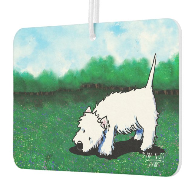 Westie Dog Car Air Freshener (Left)