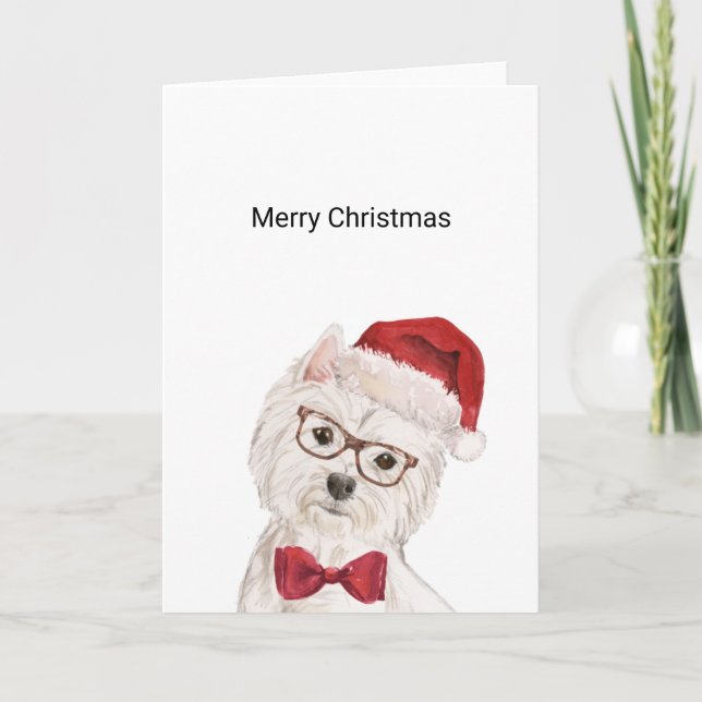 Westie Dog Christmas Card (Front)