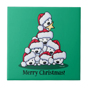 Westie Dog Christmas Tree Ceramic Tile