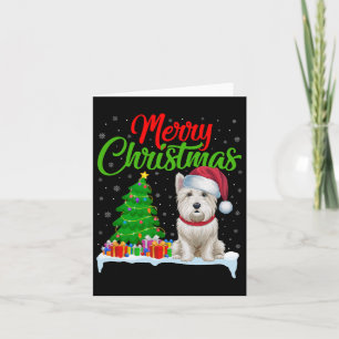 Westie Dog Christmas Tree Lights Funny Xmas Westie Card