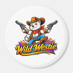 Westie Dog Cowboy Fridge Magnet (Original Design)