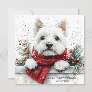 Westie Dog Cute Festive Holiday Card